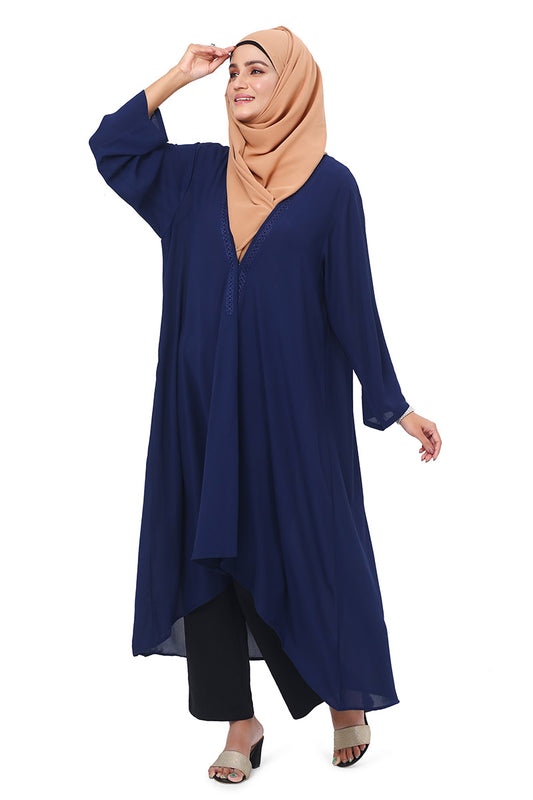 Hiba Navy Blue Double georgette fabric Shrug Women 0823 000233