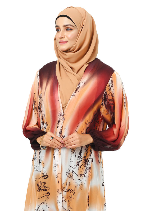 Hiba Maroon shaded georgette fabric Shrug Women 0723 000202