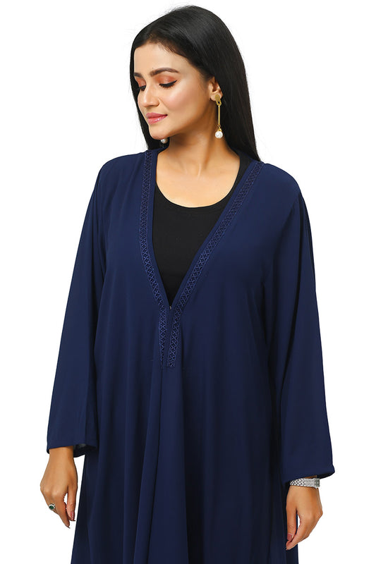Hiba Navy Blue Double georgette fabric Shrug Women 0823 000233