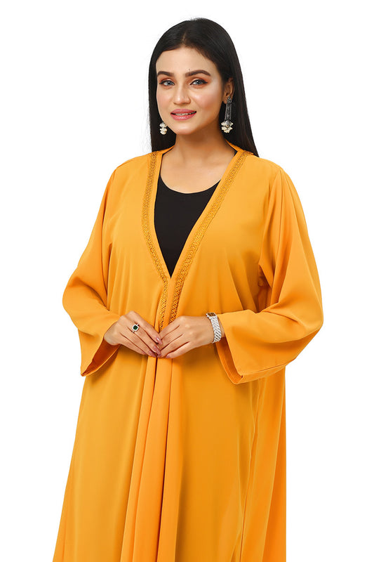 Hiba Mustard Yellow double georgette fabric Shrug Women 0823 000228