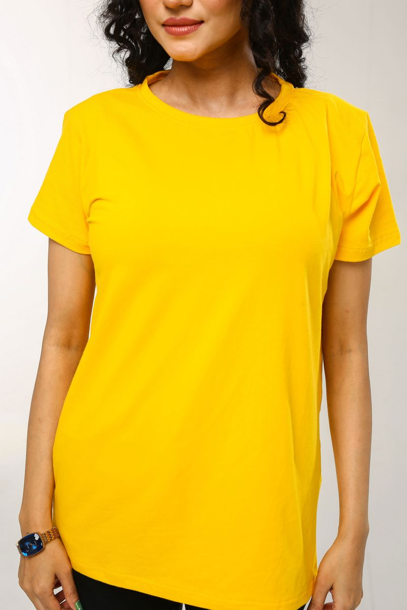 Showstopper Yellow Cotton T-shirt TS-0623 00001
