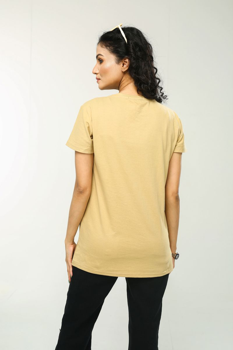 Showstopper Beige Cotton T-shirt TS-0623 00005