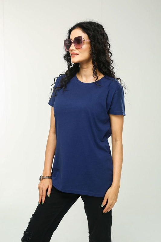 Showstopper Navy Blue Cotton T-shirt TS-0623 00004