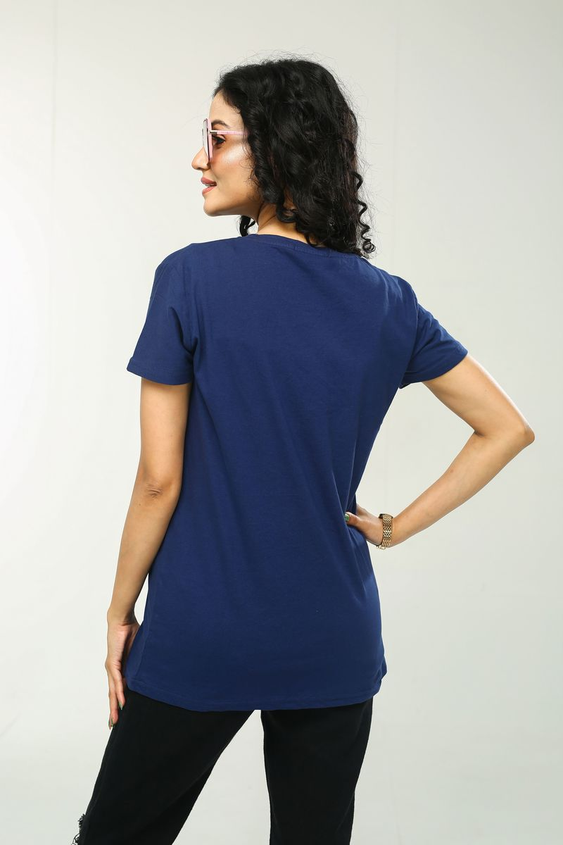 Showstopper Navy Blue Cotton T-shirt TS-0623 00004