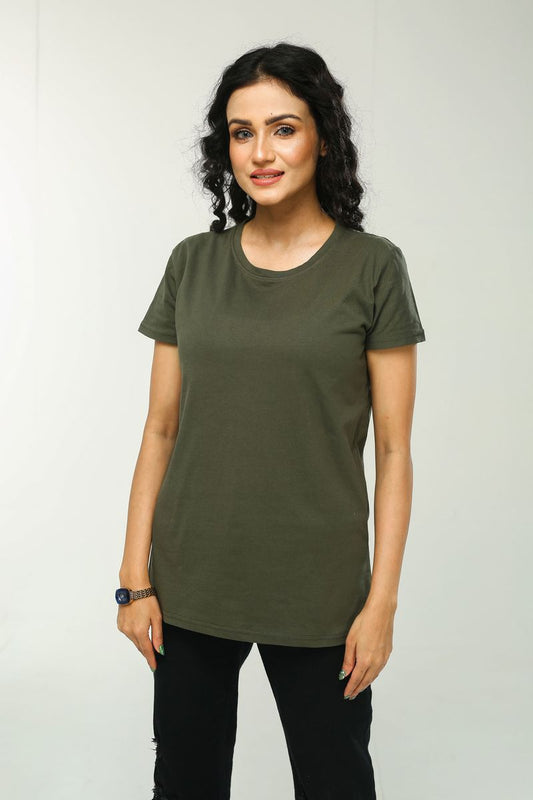Showstopper Olive Green Cotton T-shirt TS-0623 00010