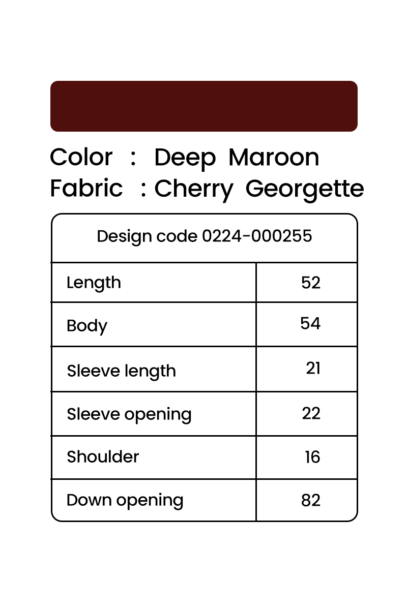 Hiba Deep Maroon Cherry Georgette Abaya Women 0224 000255