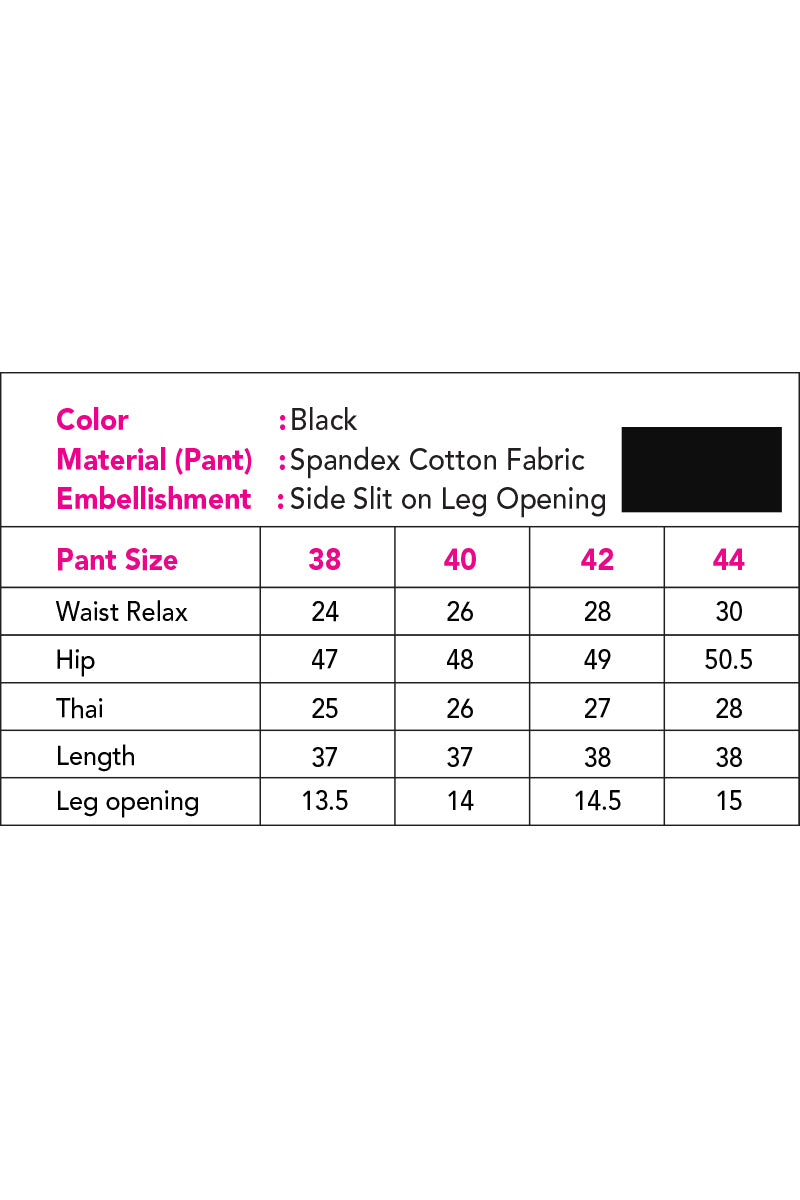 Showstopper Black Spandex Cotton Fabric Straight Pant Women 0523 000196