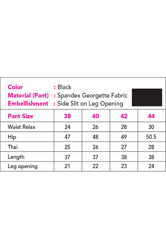 Showstopper Black Spandex Cotton Fabric Wide-leg Pant Women 0523 000198