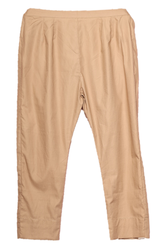 Showstopper Beige Spandex Cotton Fabric Straight Pant Women 0523 000197