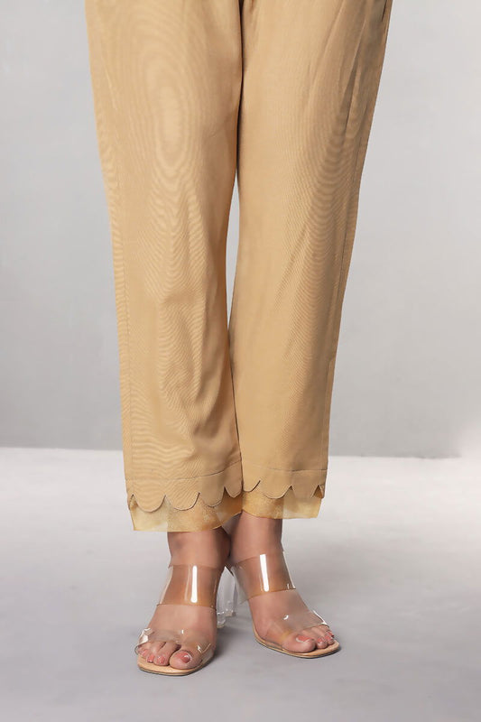 Showstopper Beige Cashmilon Fabric Straight Organza Pant Women P05 - showstopperbd.com