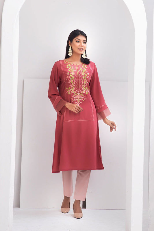 Showstopper Blush Cherry Georgette Kurti Women 1222 000093 - showstopperbd.com