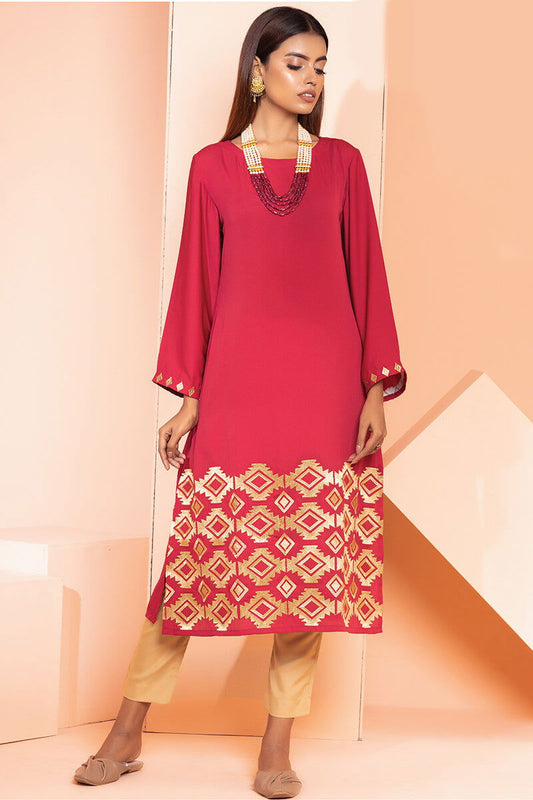 Showstopper Maroon Cherry Georgette Kurti Women J10 - showstopperbd.com