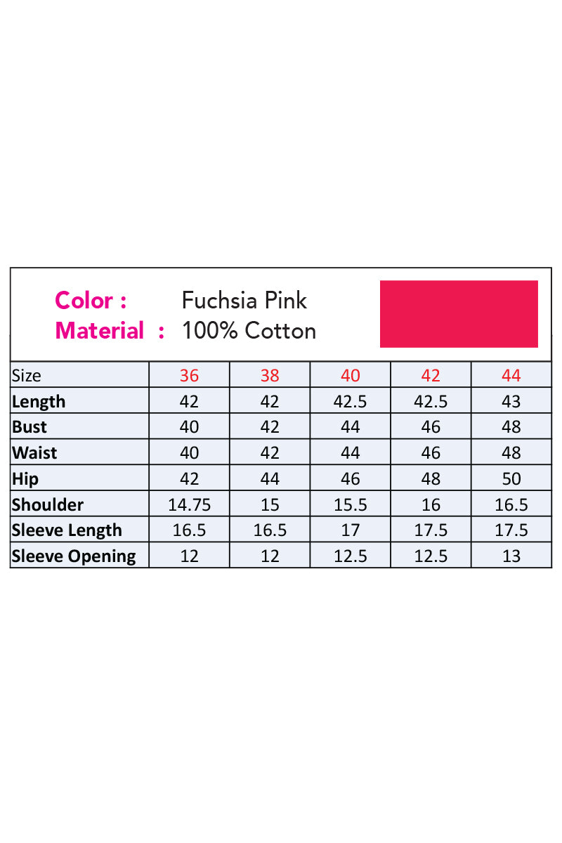 Showstopper Fuchsia Pink Cotton Kurti Women 0523 000160