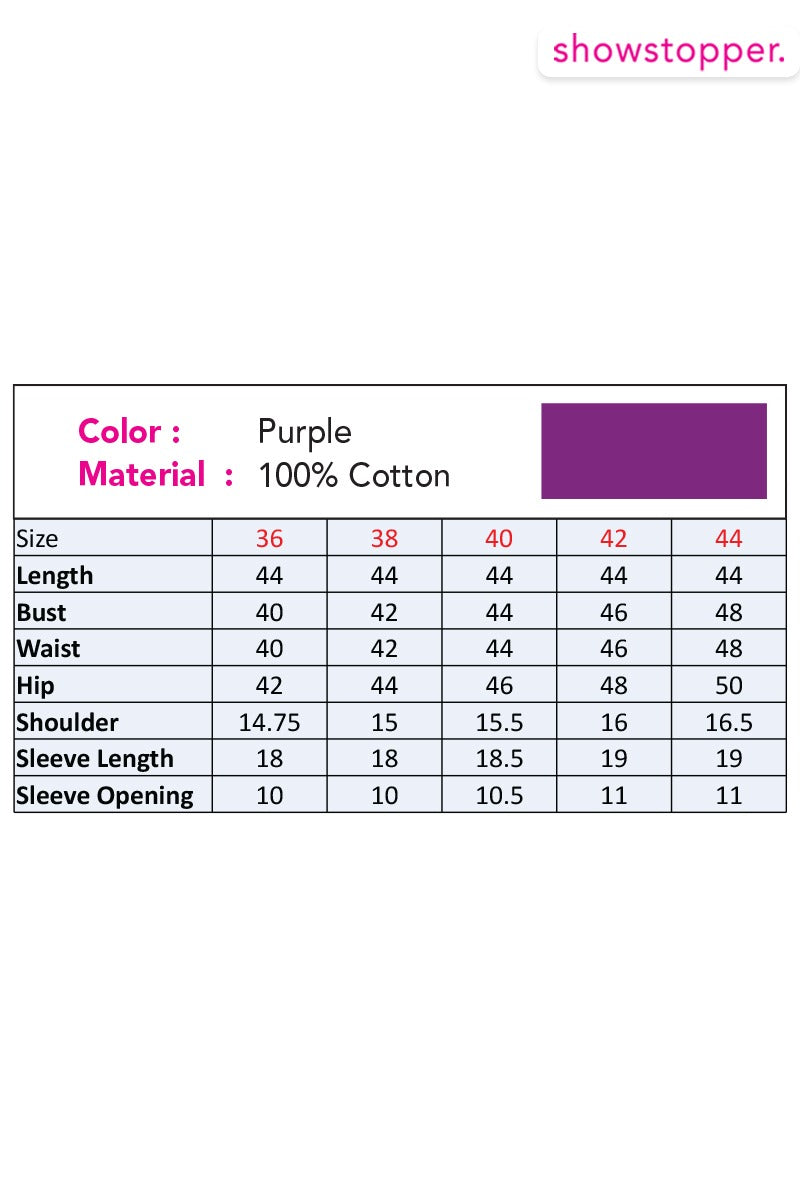 Showstopper Purple Cotton Kurti Women 0523 000195