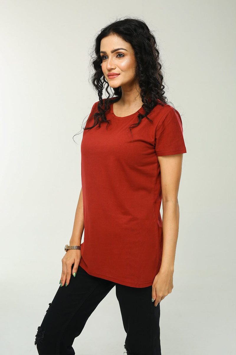 Showstopper Maroon Cotton T-shirt TS-0623 00003