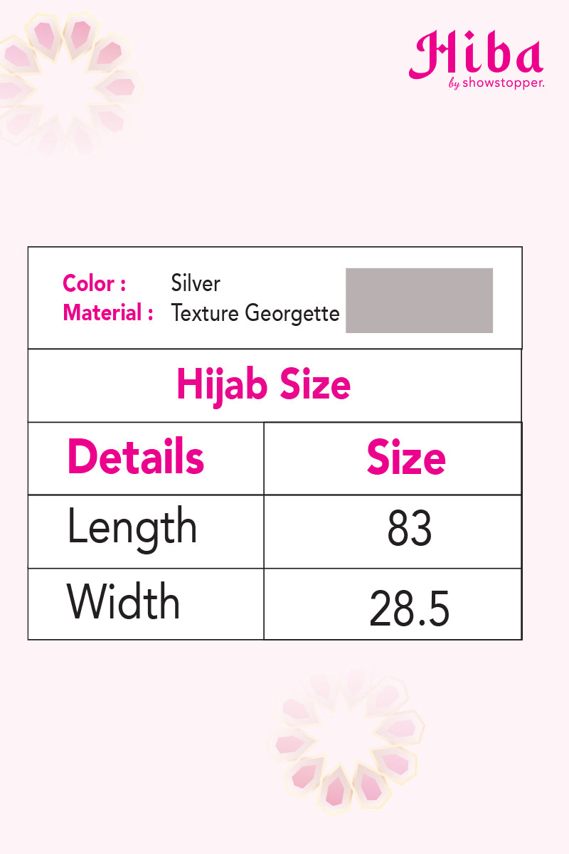 Hiba Silver Texture Georgette Hijab Women 0223 000156