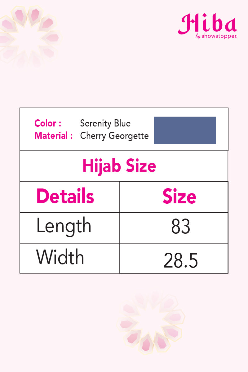 Hiba Serenity Blue Cherry Georgette Hijab Women 0223 000157