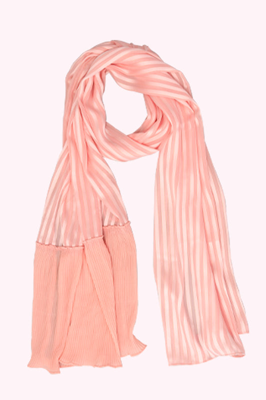 Hiba Peachy Pink Texture Georgette Hijab Women 0223 000158