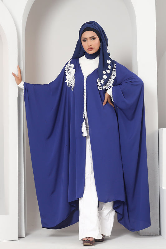 Hiba Royel Blue Cherry Georgette Abaya Women 1122 000061