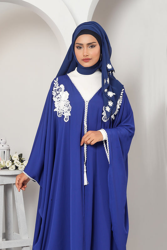Hiba Royel Blue Cherry Georgette Abaya Women 1122 000061